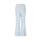 floral terry pants grey