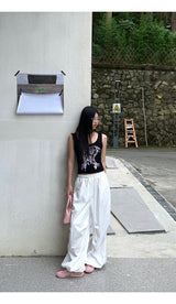 Black Corset Lace Sleeveless Tee