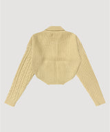 CUTTING DOUBLE ZIP KNIT CARDIGAN