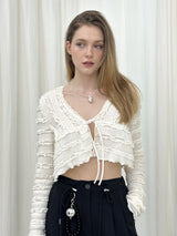 LACE STRAP CARDIGAN / IVORY