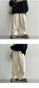 Clam corduroy pintuck wide pants