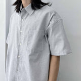 ファイン ストライプ リラックスド ショートスリーブ シャツ