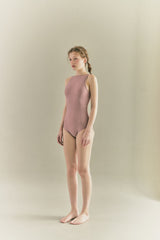 BACK RIBBON LEOTARD SWIMSUIT_Mauve Pink