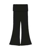Cフォールドバンディングリブフレアパンツ_ブラック