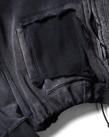PANELED PADDED ジップウォッシュドフーディー