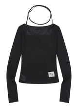 LIARE LAYERED STRAP HALTER NECK LONG SLEEVE T (3COLOR)
