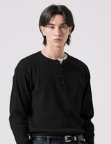26SS★ テクスチャーヘンリーネックロングスリーブTシャツ