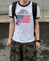ルーアメリカンフラッグリンガーマッスルTシャツ