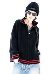 Mwoong Italy Wool Cashmere Knit Zip-up(BLACK)
