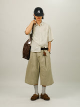 PU Stripe Crop Half Shirts