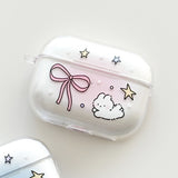[AirPods] リボンラビットハードケース (ピンク) (オンリーケース)