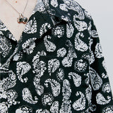 coconut hawaiian paisley half shirt black