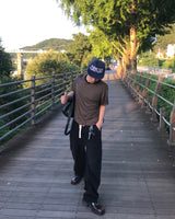 ソリッドバンドワイドパンツ