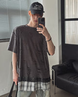 Triple Damage Layered Short Sleeve T-shirt