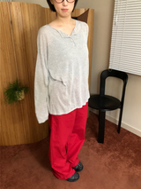 Button henley neck knit