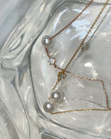 (silver925) Pearl cubic necklace *silver