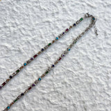 Silver Frame Gem Necklace