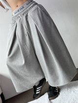 OVER LONG CROSS PINTUCK BALLOON BERMUDA 🤎🤍🩶🖤4COLOR