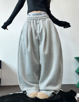 フリースピカブル❤ストリング ❤マルチピンタックバルーンロングパンツ🩶🖤🤍5カラー
