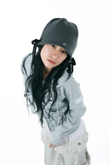ribbon beanie(gray)