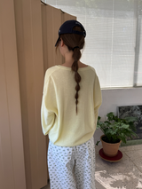 Vネック ルーズ ニット トップ
