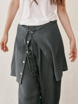 Pleat wrap cover up (Dark grey)