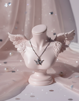 [IDLE Shuhua Necklace] プチエンジェルカラーボーンネックレス- シルバーカラー