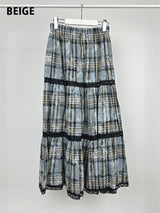 FADE CHECK MAXI SKIRT (2C)