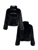 black buckle fur jacket