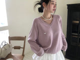 [Bellide made] シルエットサマーVネックルーズフィットニット