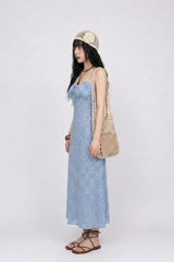BLISSFUL FLORAL TIE-STRAP DRESS