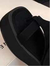 FOLD WARMER PLATFORM BELT TWO WAY SANDAL BOOTS (2COLORS!)