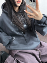SHOULDER ARM PRINTING TATTOO PATCH CHERRY HOODIE🍒🩵🤍3COLOR