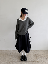 サイド リボン ラップ パンツ
