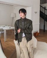 BOD High-neck Leather Jacket