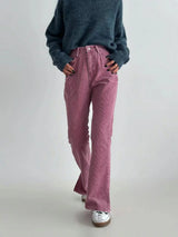 Winery Corduroy Flare Pants - Pink