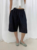 Linen denim bermuda pants(4color)