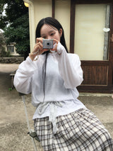Maple Check Banded Shirred Skirt (3c)