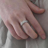 Bold lace heart open ring