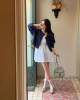 Heart Shirring Bische Mini Dress
