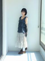 Tear Shirring Sleeveless Top