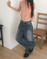 カオルウォッシュドワイドバルーンデニムパンツ
