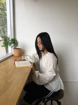 Petal shirring blouse (2color)