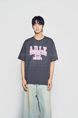 24FW オールドスクールクラックプリンティングショートスリーブTシャツチャコール