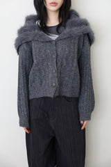 Mink Big Collar Cardigan