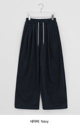 Maom Embroidered Banding Training Brushed Pants