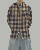 Kits hoodie check shirt (Navy)
