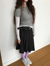 YWD PLAID PLEATS SKIRT (3color)