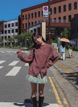 Belleun Line Dyeing Washing Knit Zip Up