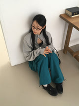 フリンジシャーリングプリーツハイネックジップアップ